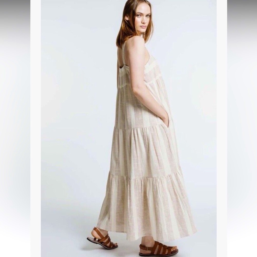 🤍 LAUDE The Label Organic Cotton Tiered Maxi Dress – Size M - Picture 8 of 14